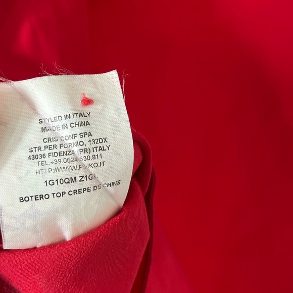 Pinko Red Silk Blouse with Flutter sleeves - Picture 6 of 13